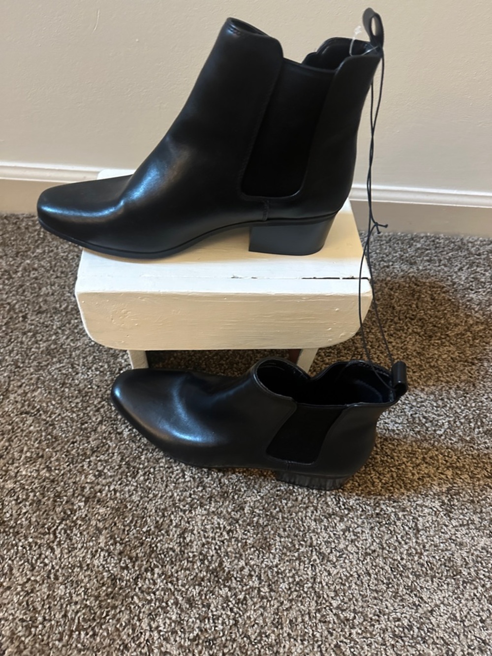 A New Day Black Chelsea Ankle Boots - Low Block Heel Booties Size 11